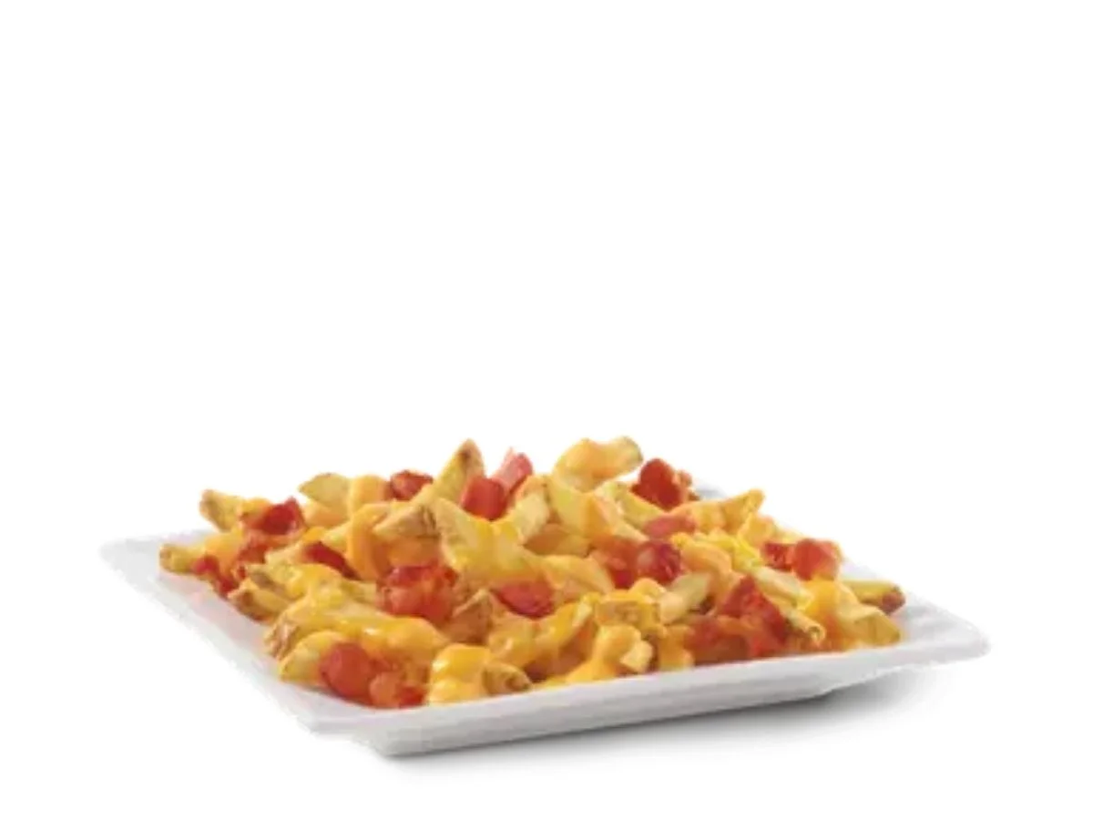 Wendy's Baconator Fries with warm cheese sauce and bacon pieces