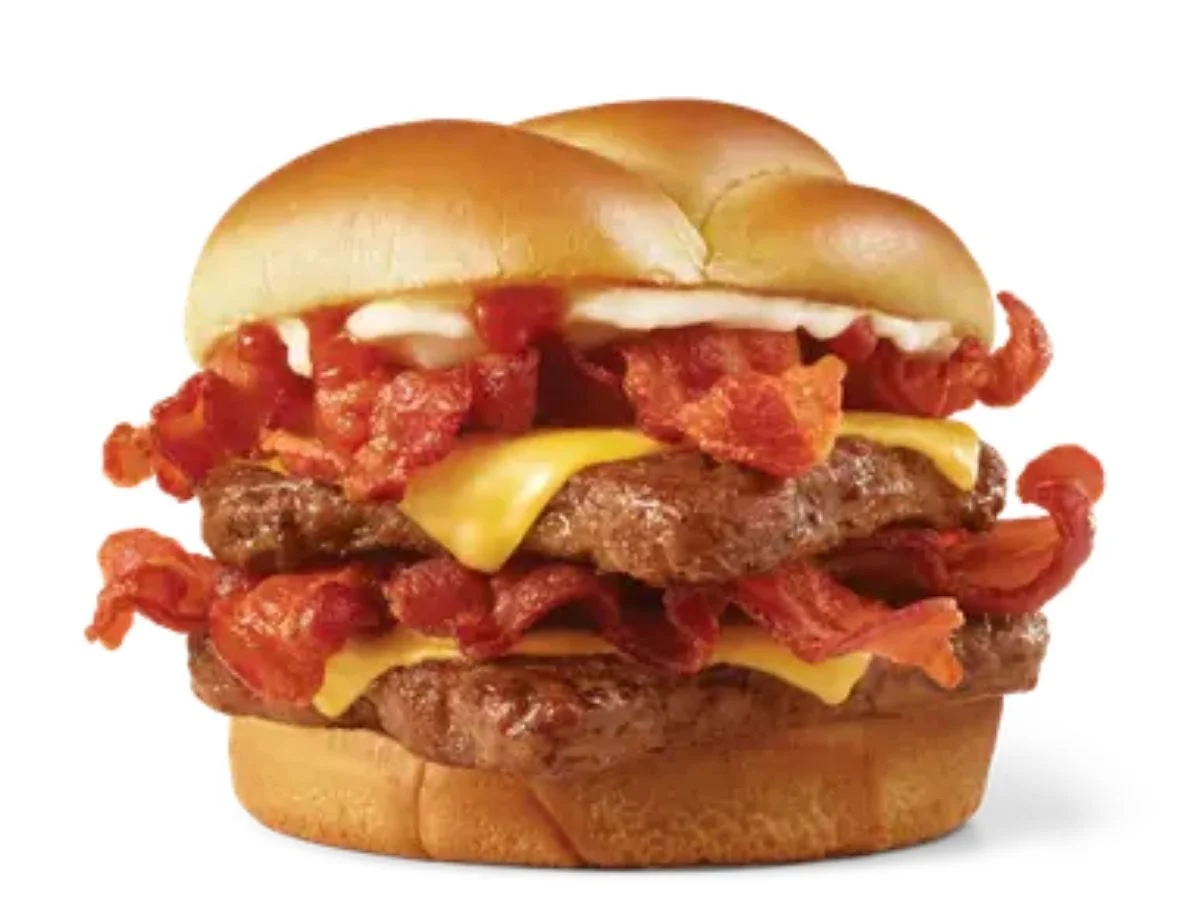 Wendy's Baconator premium crispy applewood bacon cheeseburger