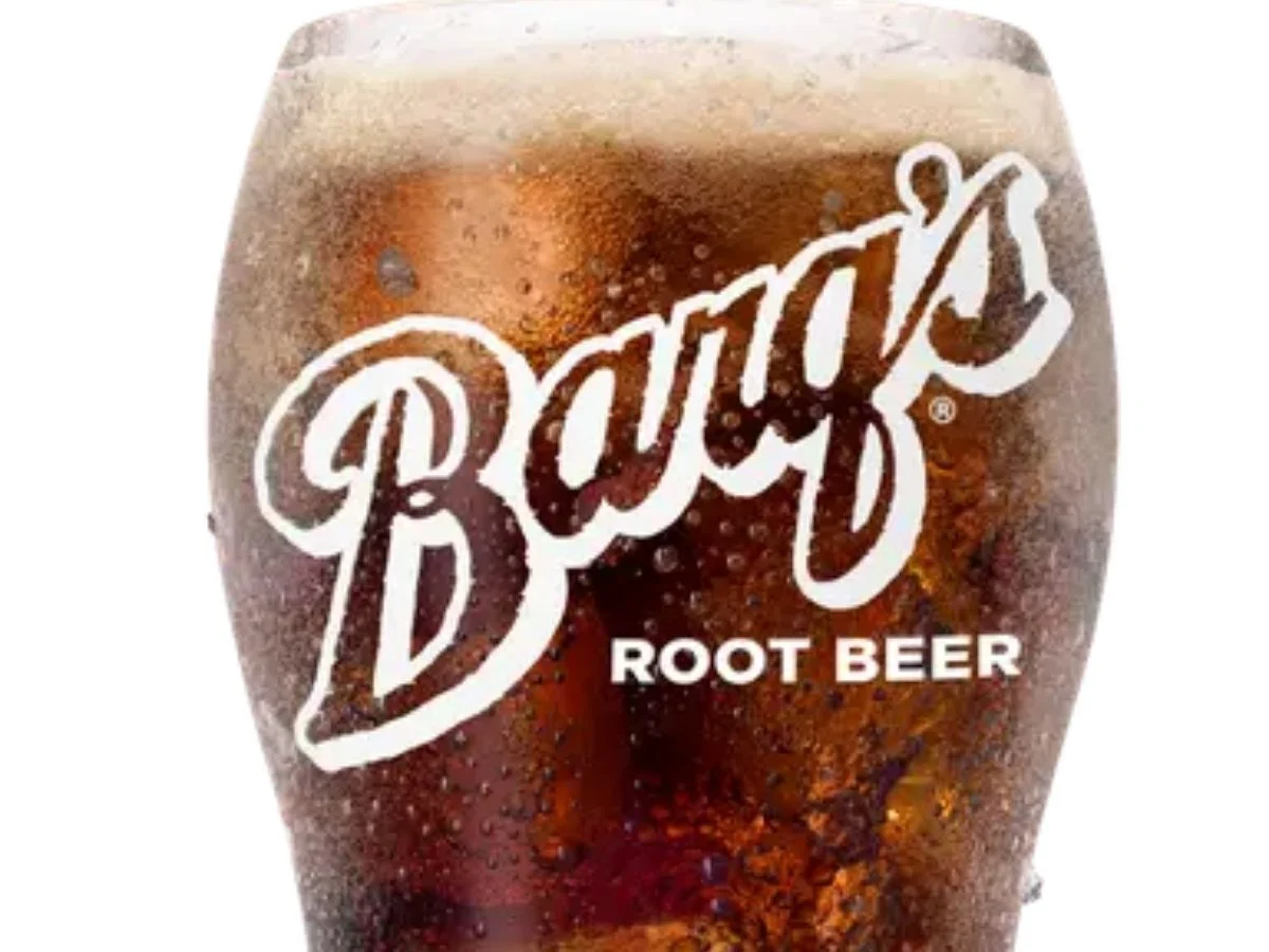Foamy bubbly cup of classic fountain Barqs Root Beer drink option