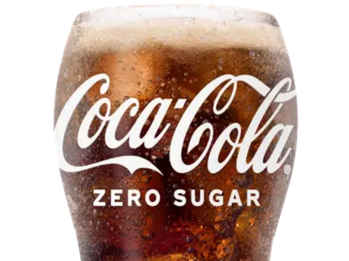 Wendy's fountain zero calorie Coca-Cola zero sugar soft drink layout