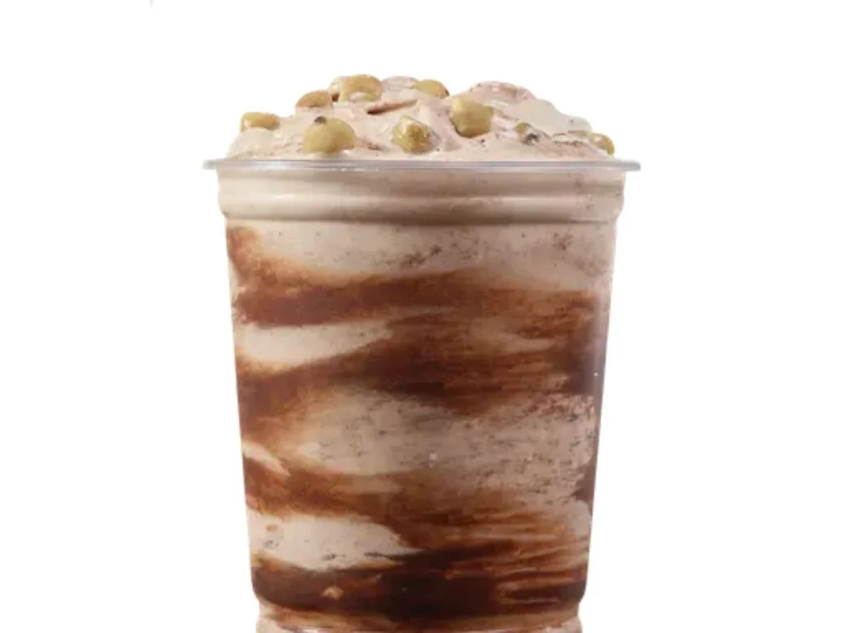 Wendy's Chocolate cookie dough pieces mixed frosty fusion cup