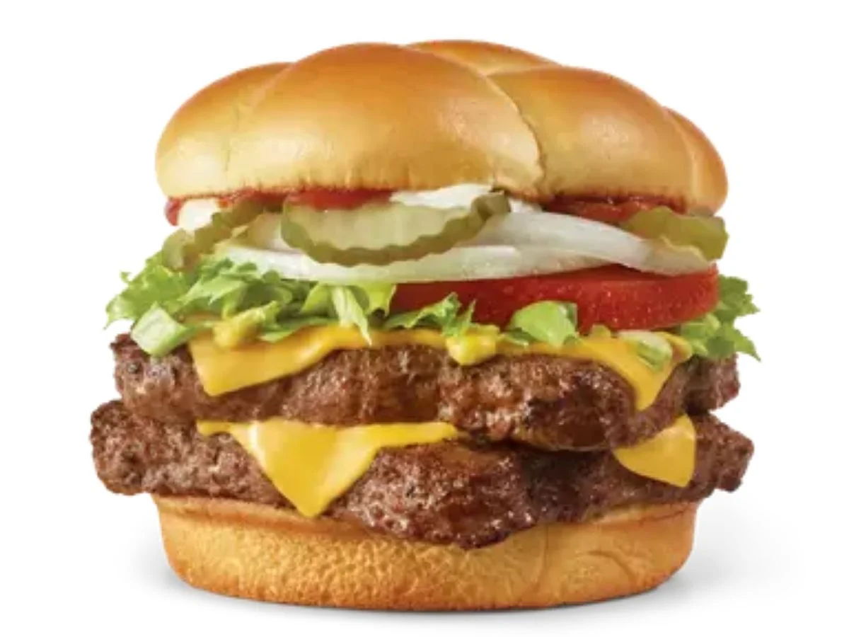 Wendy's Dave's Double half pound square beef cheeseburger