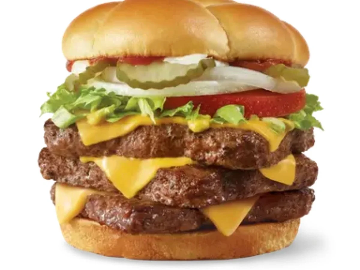 Wendy's Dave's Triple giant stacked fresh beef burger