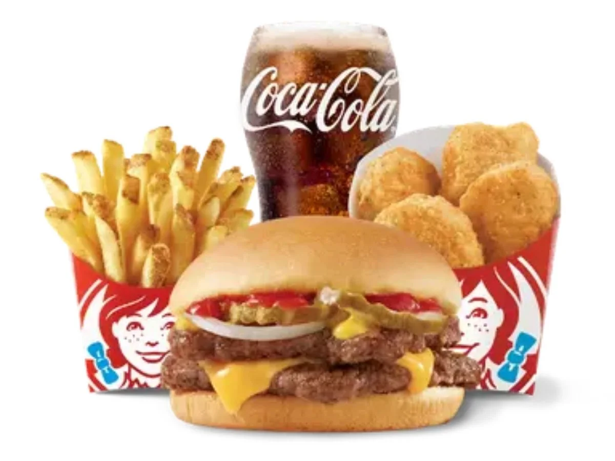 Wendy's Double Stack Biggie Bag 4 piece nugget fry drink box