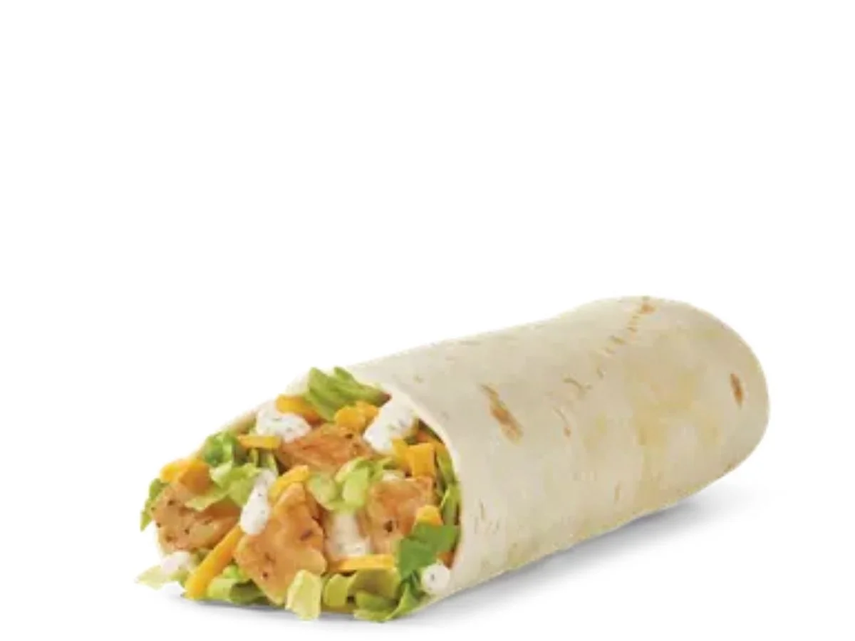 Wendy's Grilled Chicken Ranch Wrap warm tortilla roll
