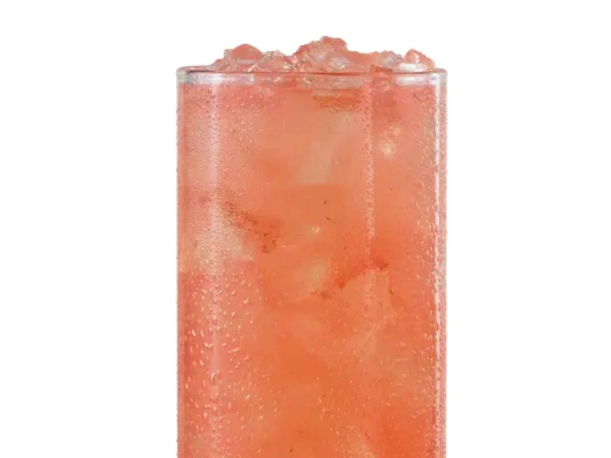 Wendy's famous lemonade topped with real sweet strawberry puree block