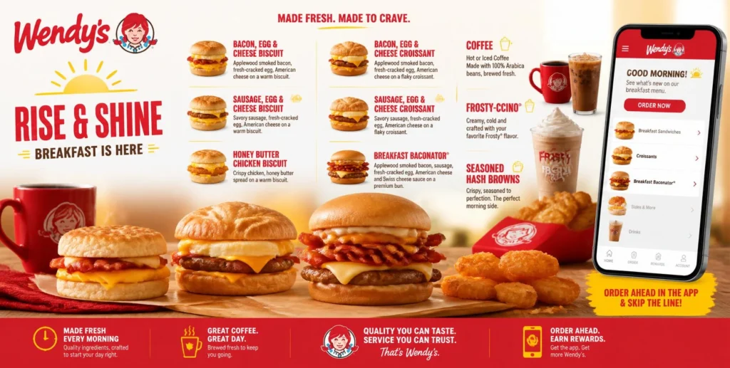Wendy's Breakfast Baconator sandwich with bacon, egg, sausage, and cheese