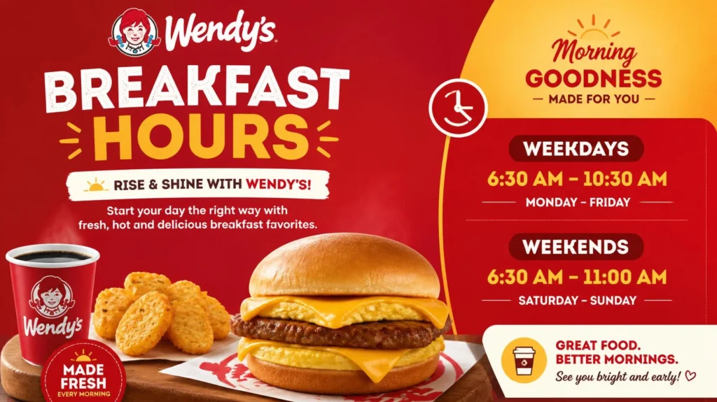 Wendys Breakfast Hours, Menu & Sunday Breakfast Guide (2026)