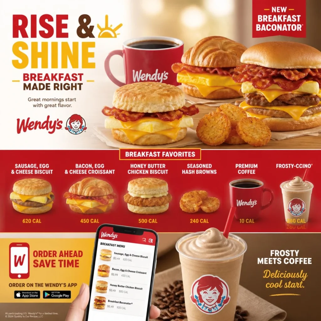 Wendy's Sausage Egg and Cheese Croissant breakfast sandwich