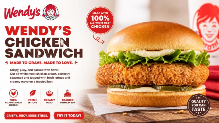 Wendys chicken sandwich menu guide with ingredients, nutrition, and value details