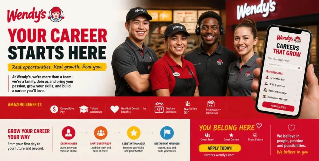 Wendy’s employees working at restaurant careers