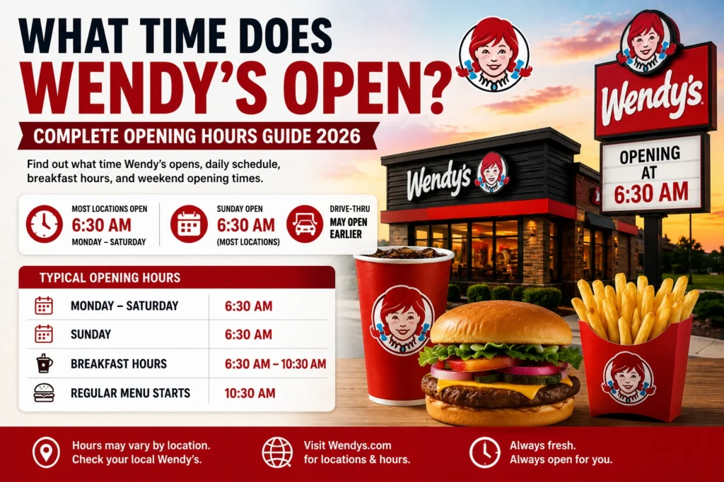 What Time Does Wendy's Open Restaurant opening hours 2026
