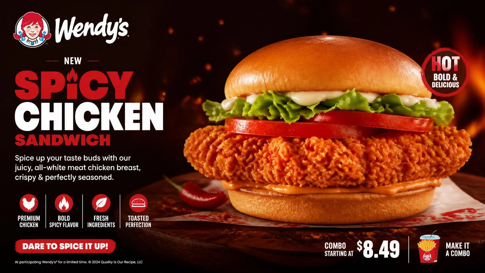 Wendys Spicy Chicken Sandwich price, calories, and nutrition guide for 2026