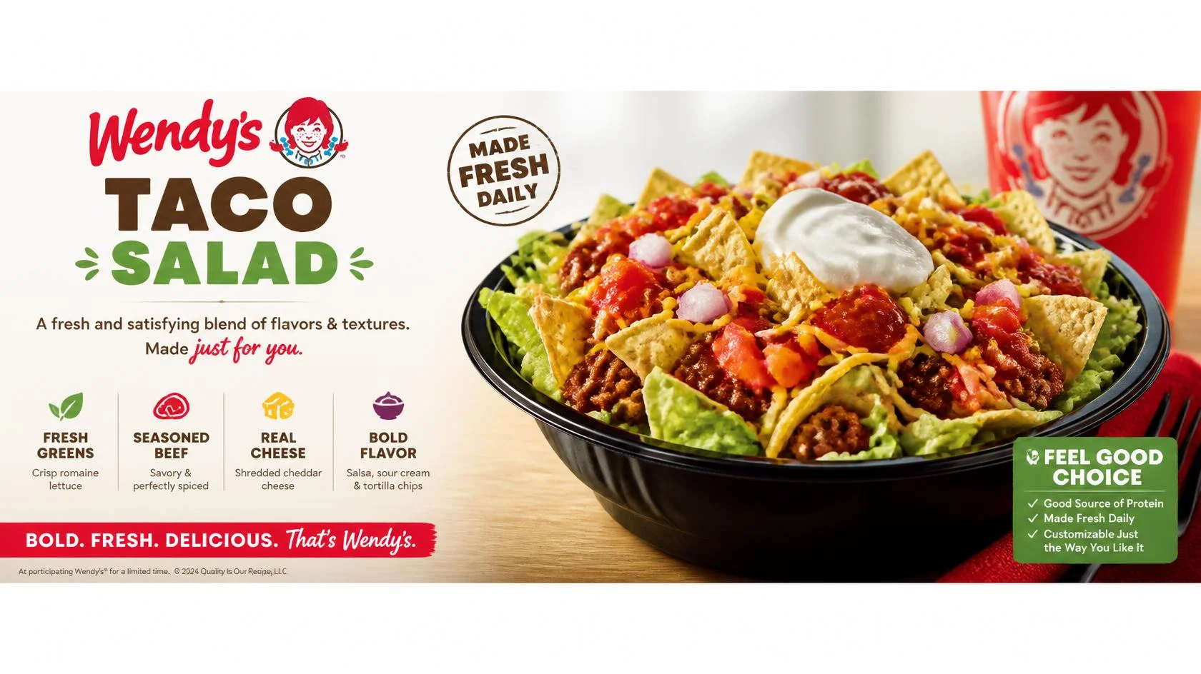 Wendys Taco Salad with updated 2026 price, calories, and nutrition information
