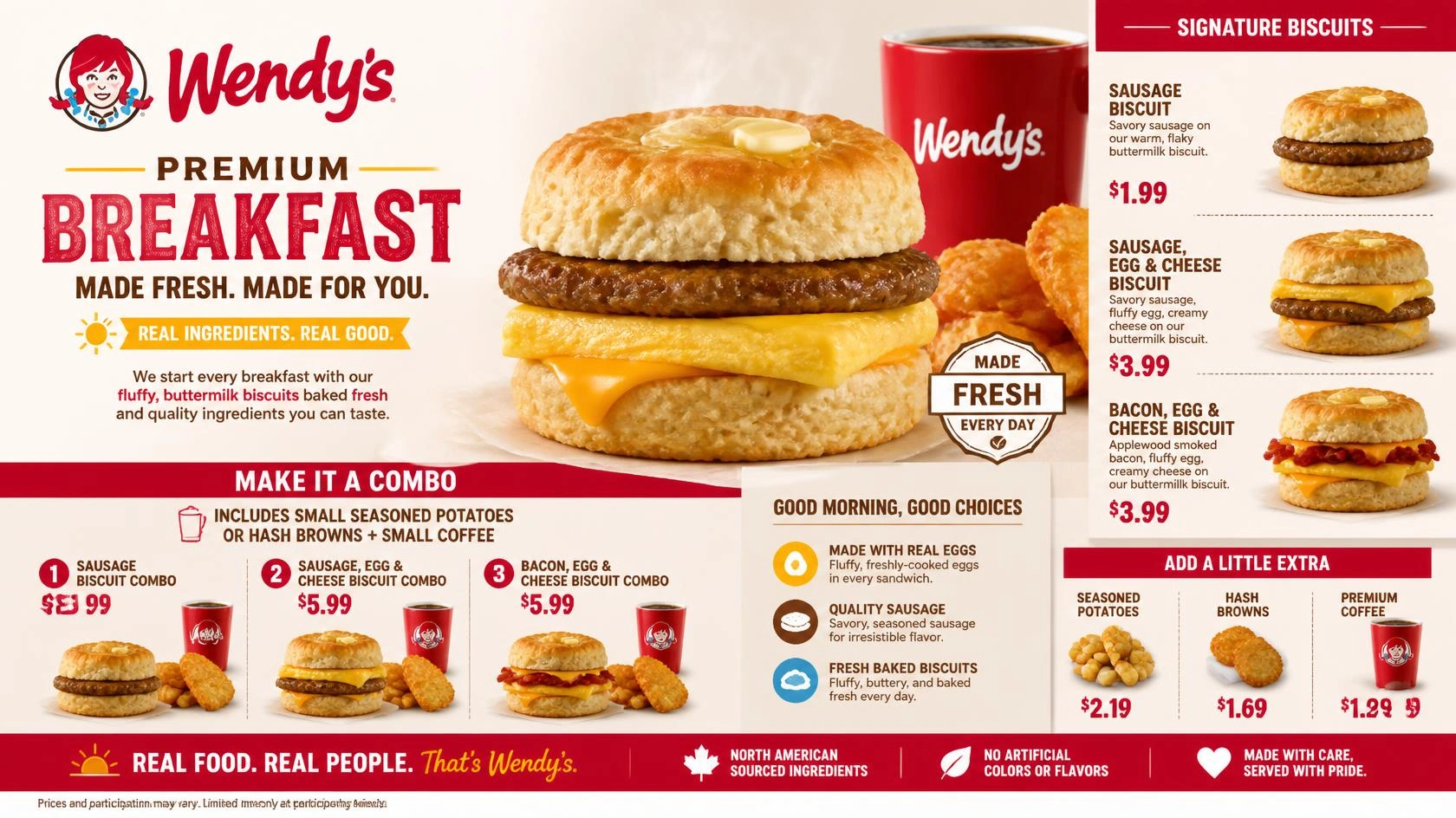 Wendy’s Sausage Biscuit price and menu