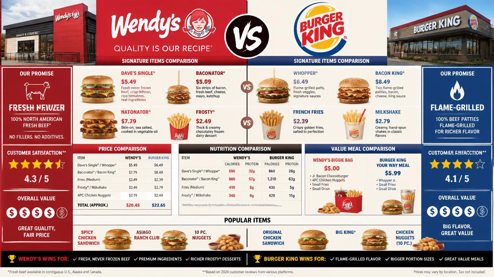 Wendy's vs Burger King burger comparison